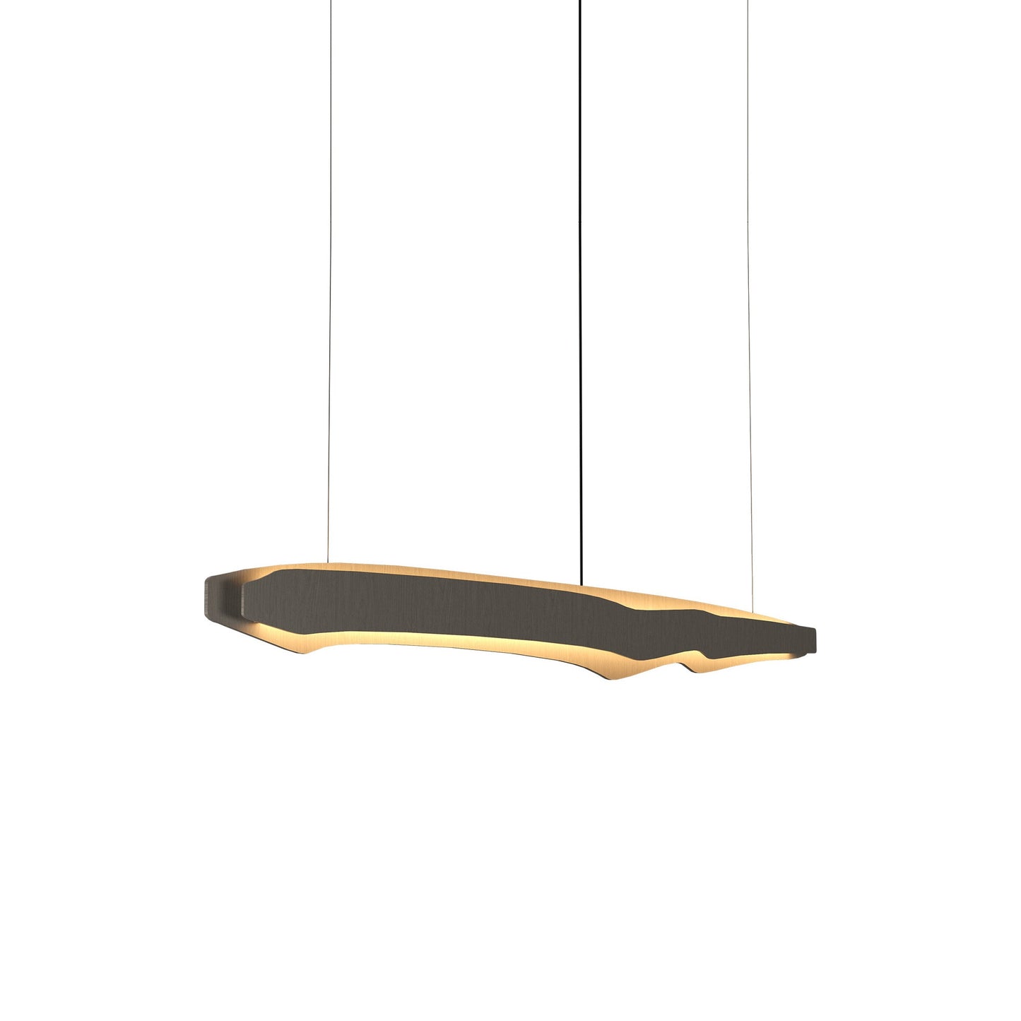 Horizon LED Linear Pendant Light in Organic Lead Grey (39.4-Inch).