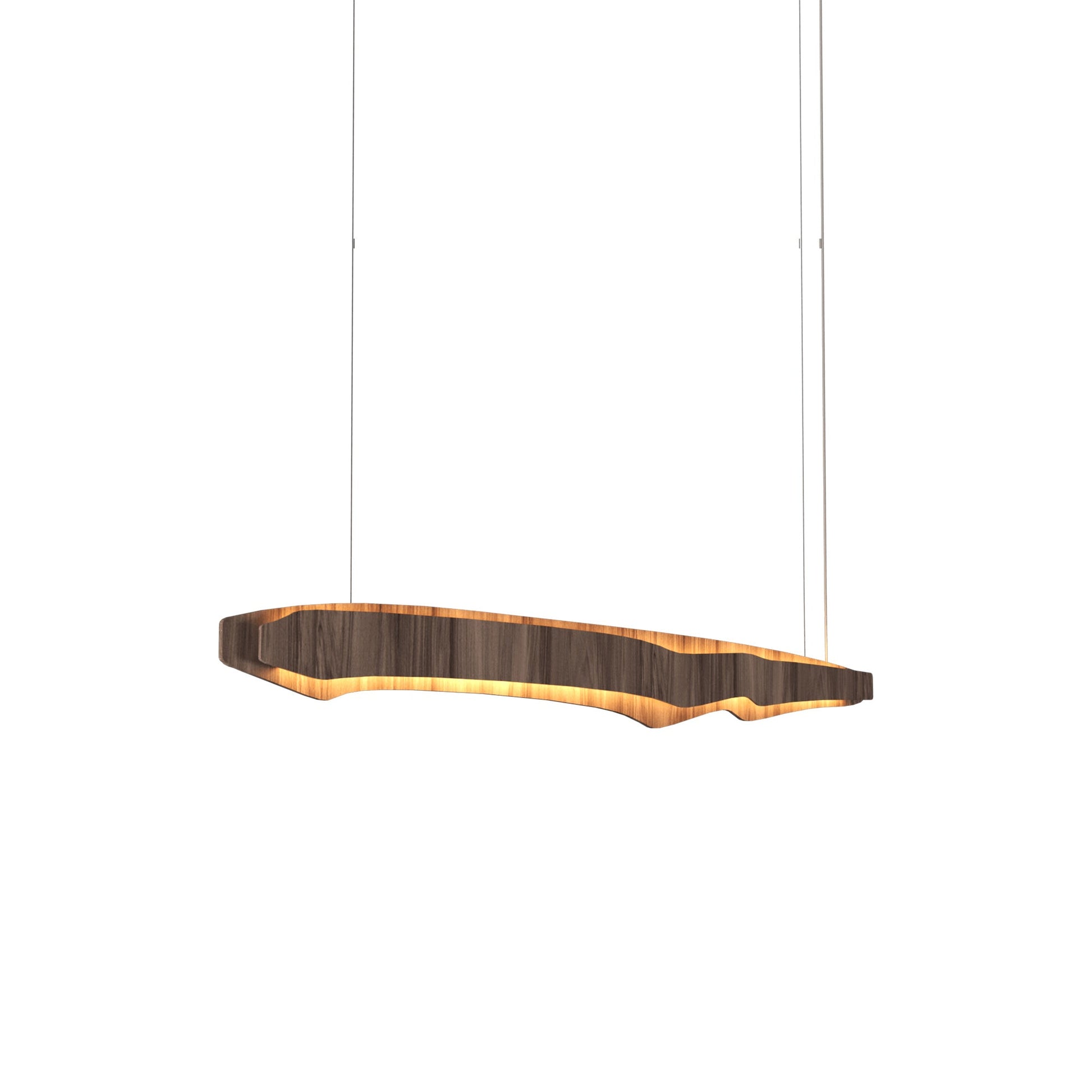 Horizon LED Linear Pendant Light in American Walnut (39.4-Inch).