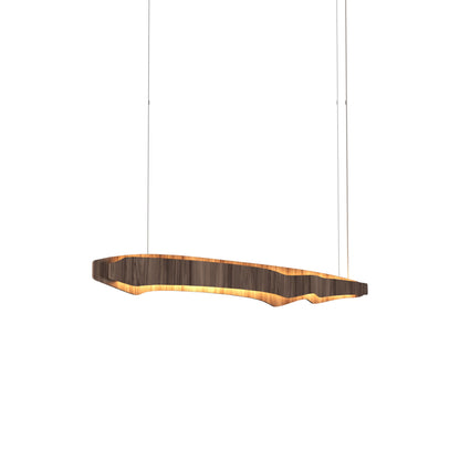 Horizon LED Linear Pendant Light in American Walnut (39.4-Inch).