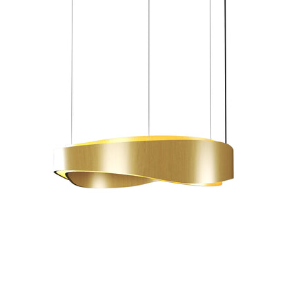 Horizon LED Pendant Light in Organic Gold (31.5-Inch).