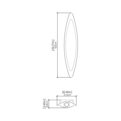 Leaf 4205 Wall Light - line drawing.