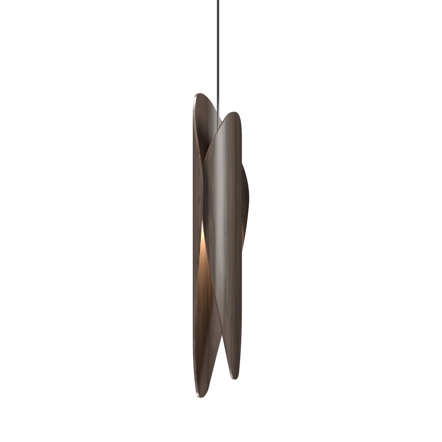 Leaf Pendant Light in American Walnut.