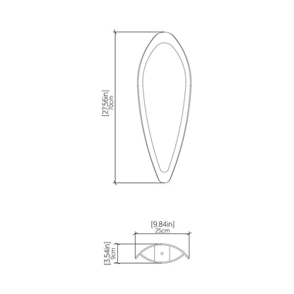 Leaf Pendant Light - line drawing.