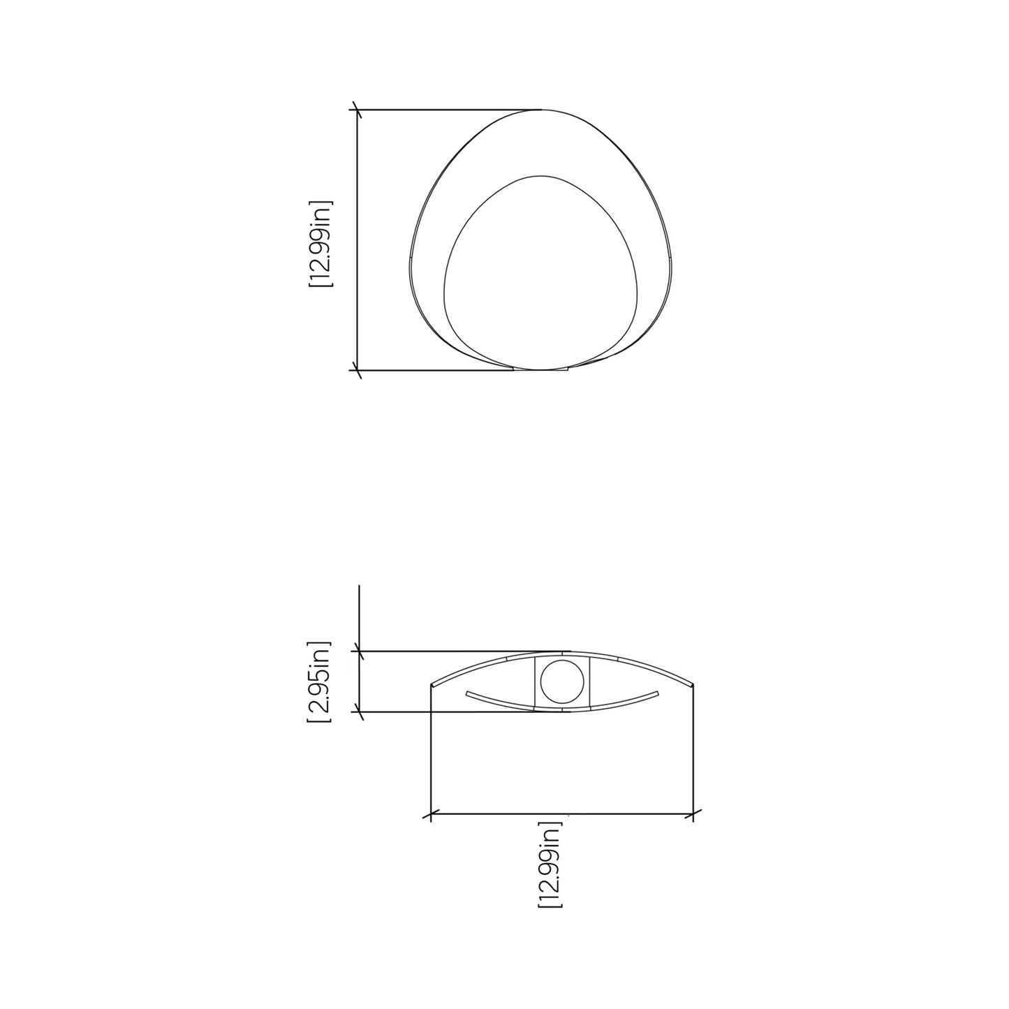 Leaf Table Lamp - line drawing.