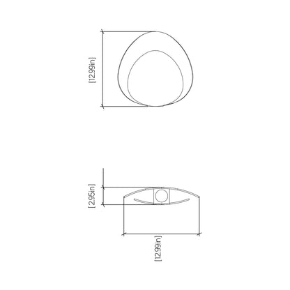 Leaf Table Lamp - line drawing.