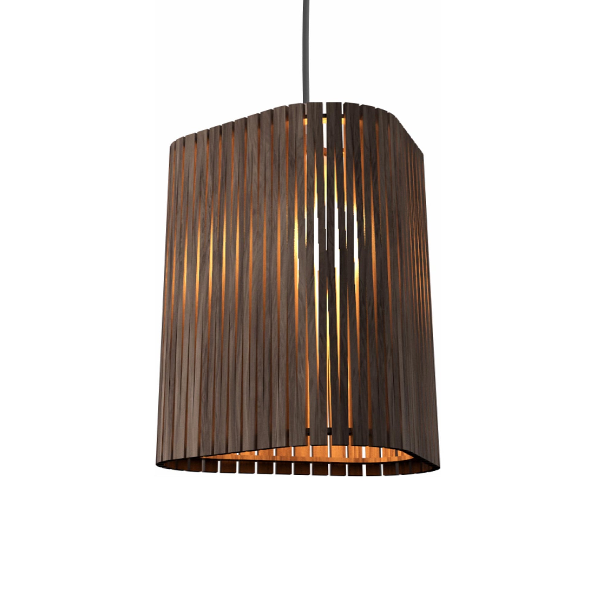Living Hinges 1481 Pendant Light in American Walnut.