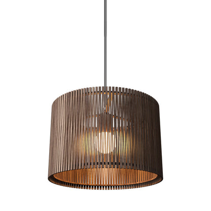 Living Hinges 1486 Pendant Light in American Walnut.