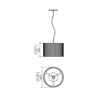 Living Hinges 1486 Pendant Light - line drawing.