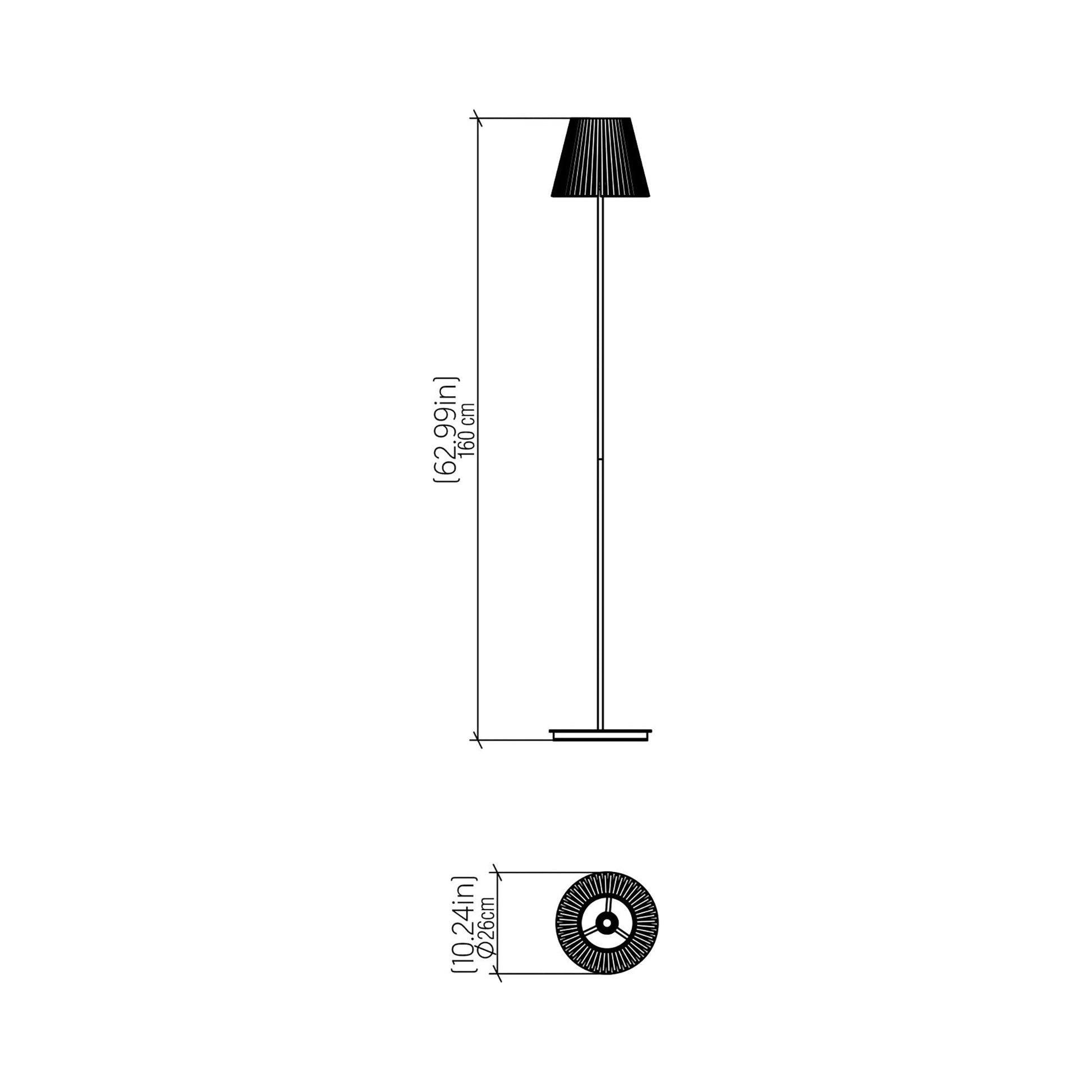 Living Hinges 3058 Floor Lamp - line drawing.
