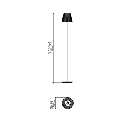 Living Hinges 3058 Floor Lamp - line drawing.