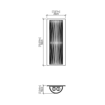 Living Hinges 4067 Wall Light - line drawing.
