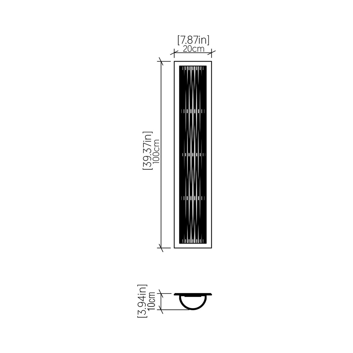 Living Hinges 4067 Wall Light - line drawing.