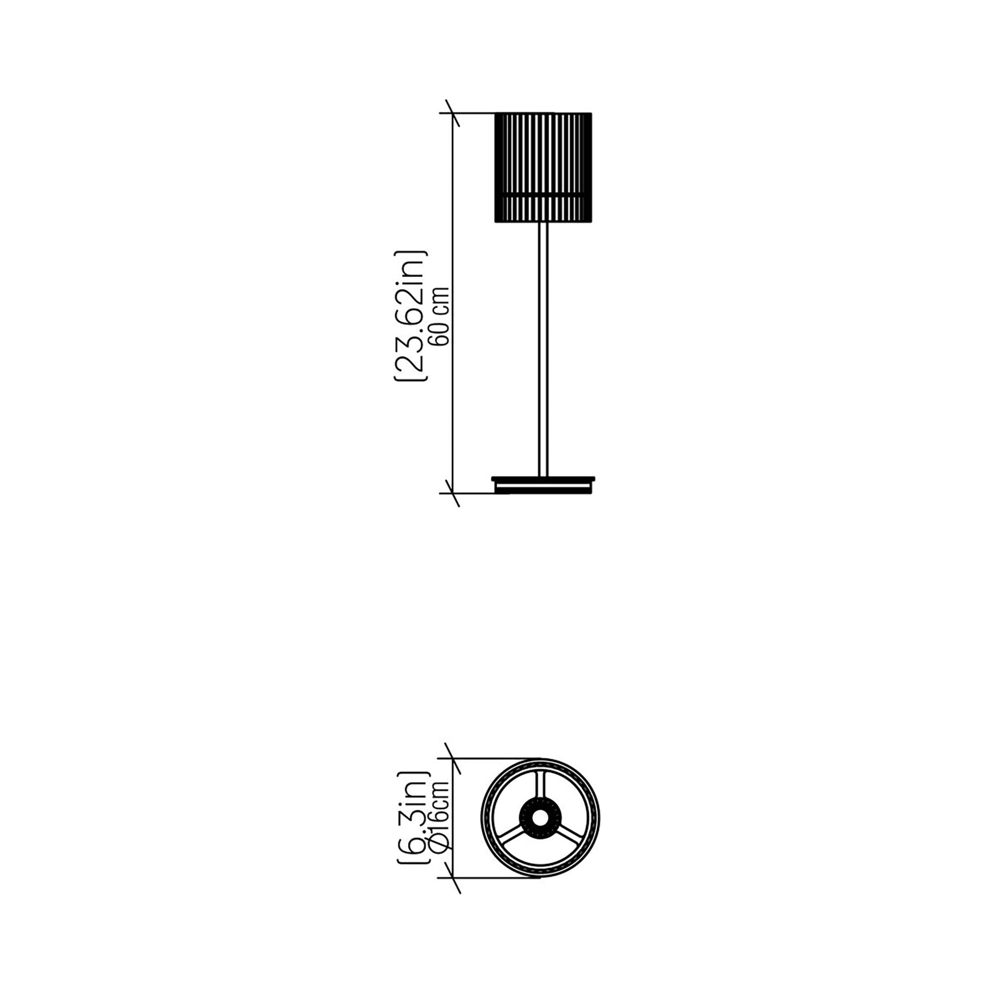 Living Hinges 7087 Table Lamp - line drawing.