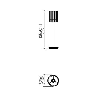 Living Hinges 7087 Table Lamp - line drawing.
