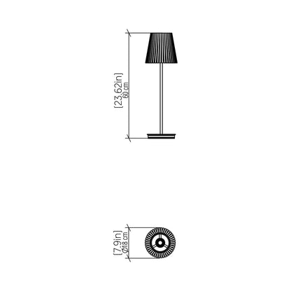 Living Hinges 7089 Table Lamp - line drawing.