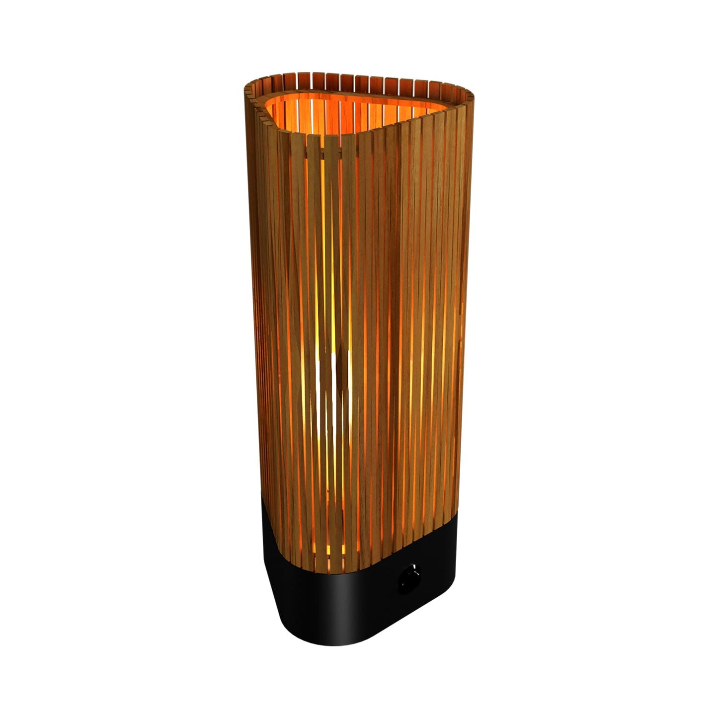 Living Hinges Table Lamp in Teak.
