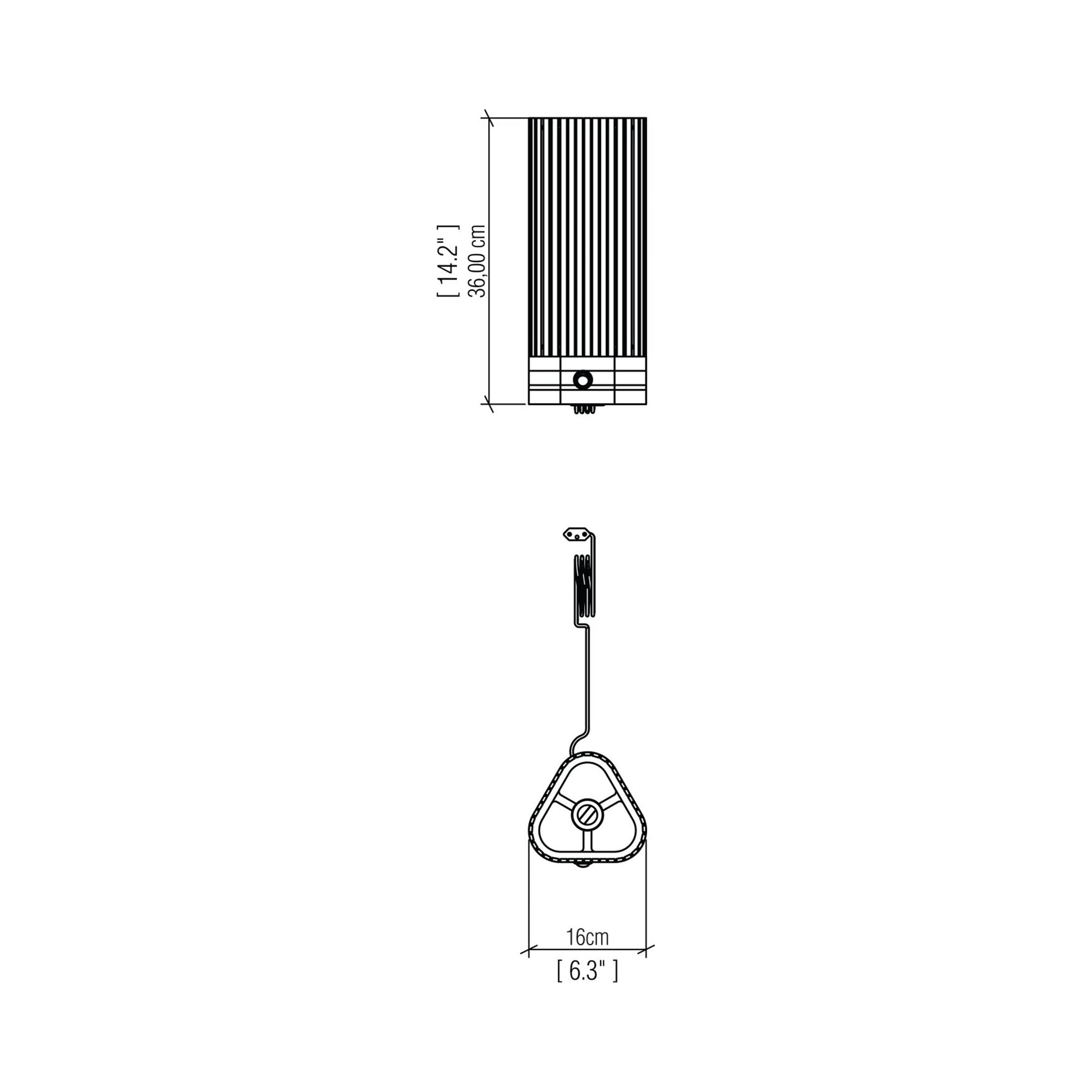 Living Hinges Table Lamp - line drawing.
