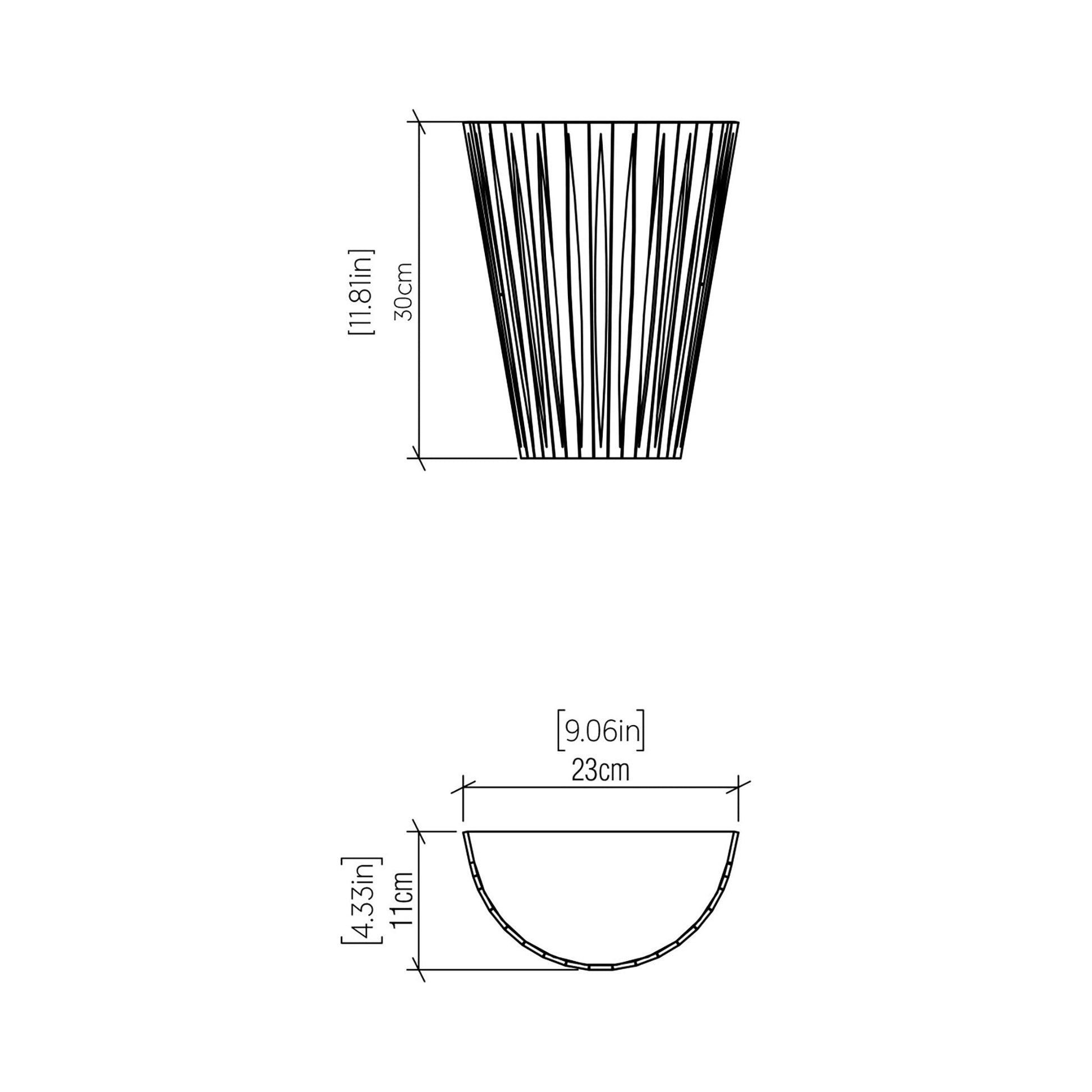 Living Hinges Wall Light - line drawing.