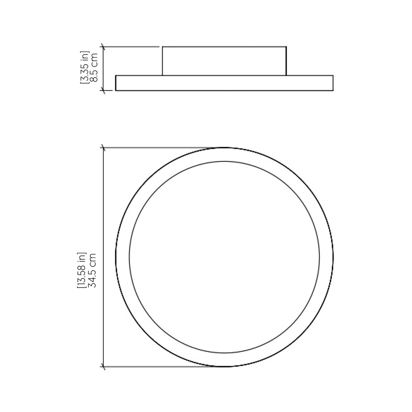 Naiá LED Flush Mount Ceiling Light - line drawing.