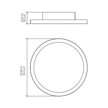 Naiá LED Flush Mount Ceiling Light - line drawing.