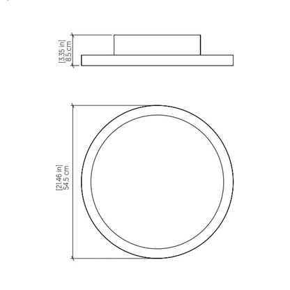 Naiá LED Flush Mount Ceiling Light - line drawing.