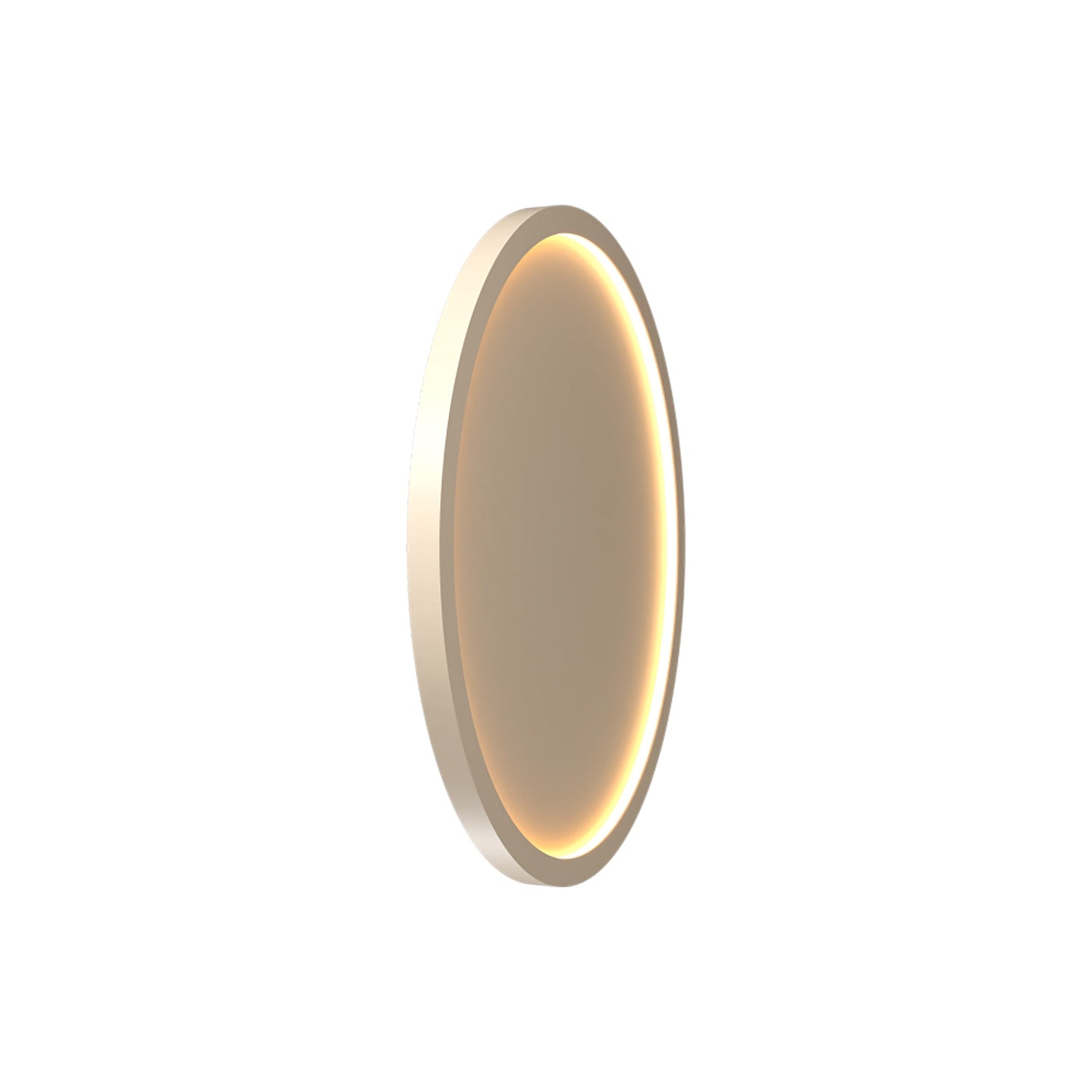 Naiá Round LED Wall Light in Organic Cappuccino (Small).