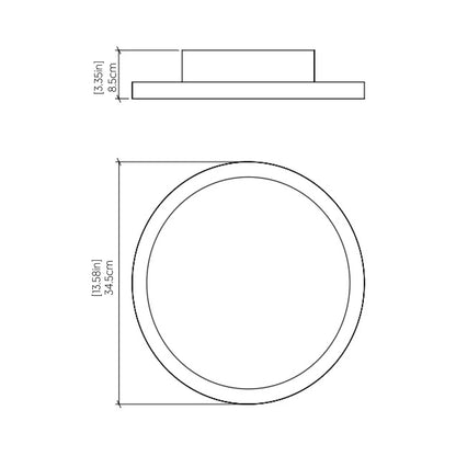 Naiá Round LED Wall Light - line drawing.