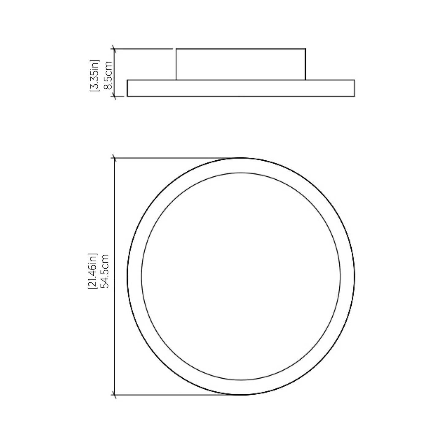 Naiá Round LED Wall Light - line drawing.