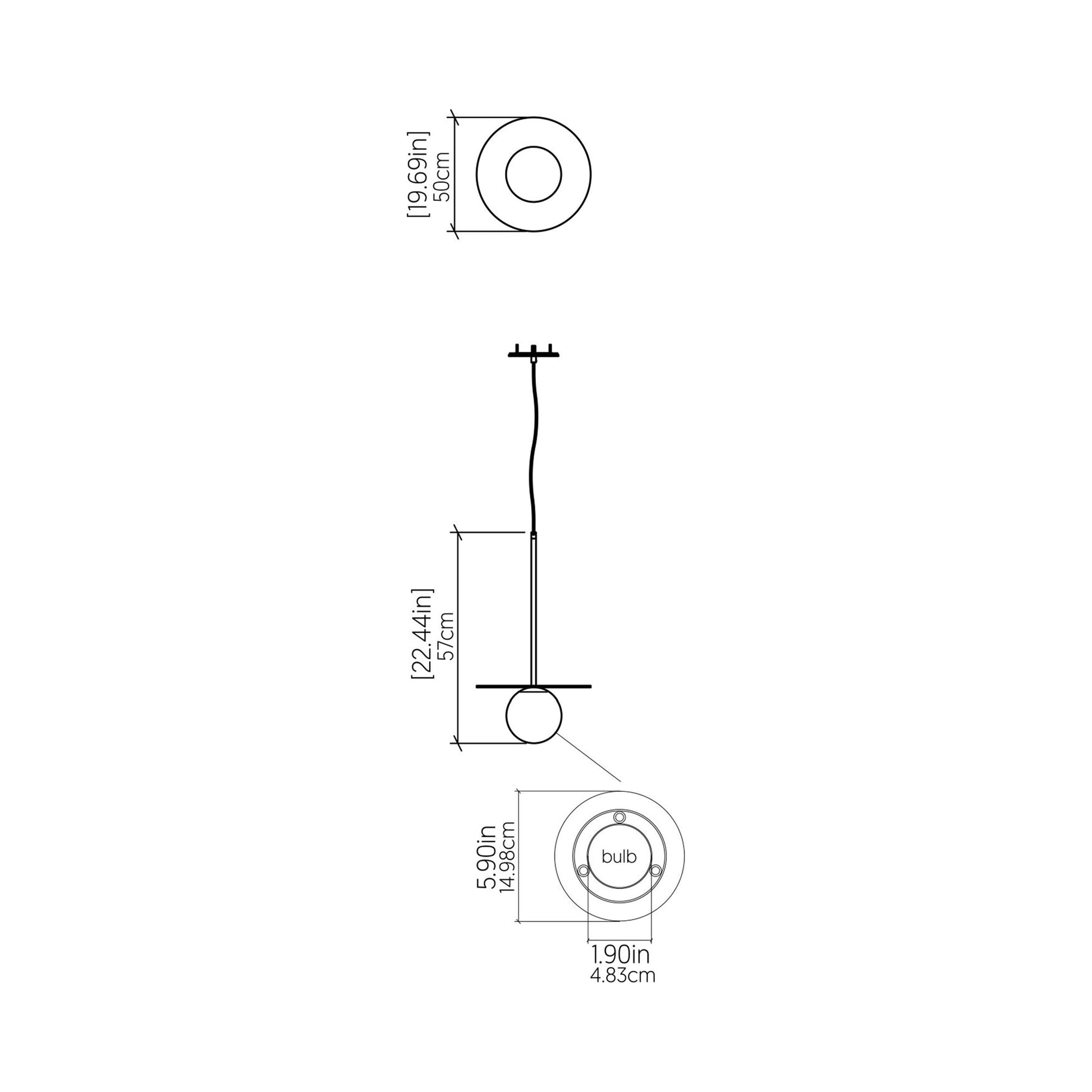 Orbit Pendant Light - line drawing.