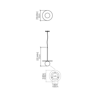 Orbit Pendant Light - line drawing.