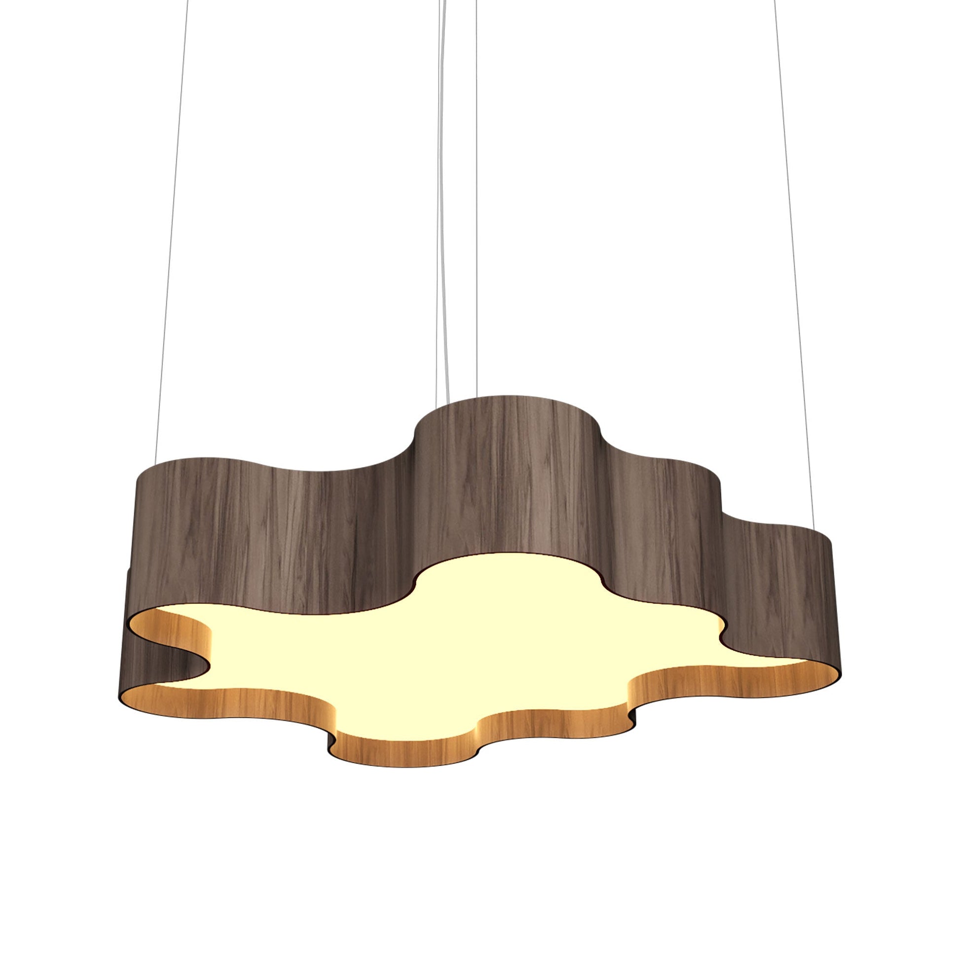 Organic 1200 LED Pendant Light in American Walnut.