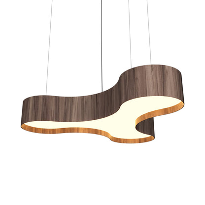Organic 1222 LED Pendant Light in American Walnut.