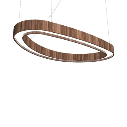Organic 13 LED Pendant Light in American Walnut (31.5-Inch).