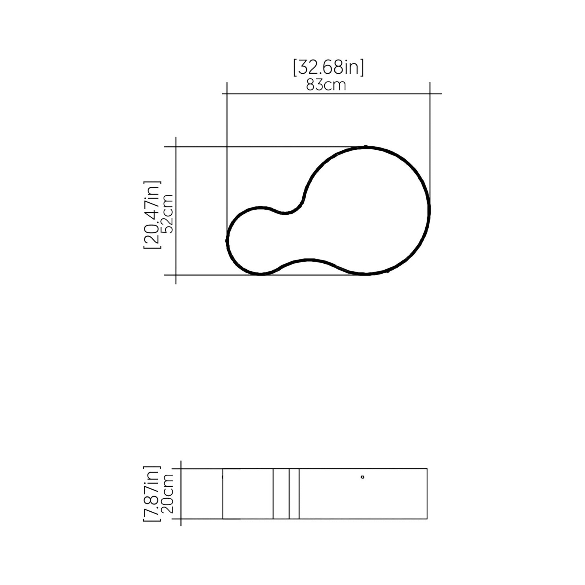 Organic 5064 LED Flush Mount Ceiling Light - line drawing.