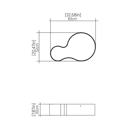 Organic 5064 LED Flush Mount Ceiling Light - line drawing.