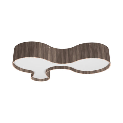 Organic LED Flush Mount Ceiling Light in American Walnut (31.5-Inch).