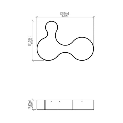 Organic LED Flush Mount Ceiling Light - line drawing.