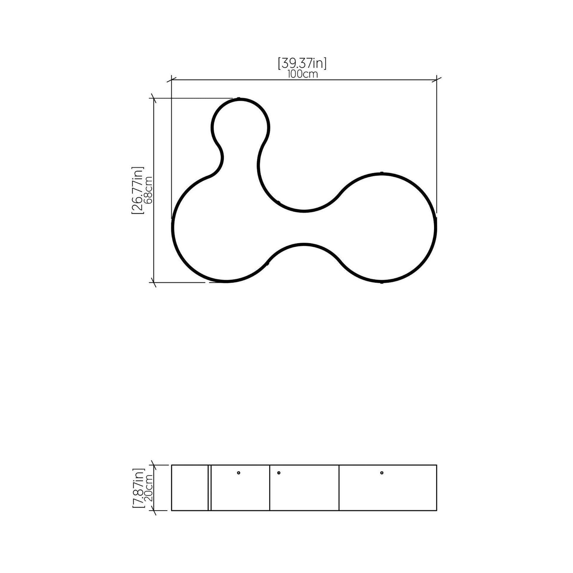 Organic LED Flush Mount Ceiling Light - line drawing.