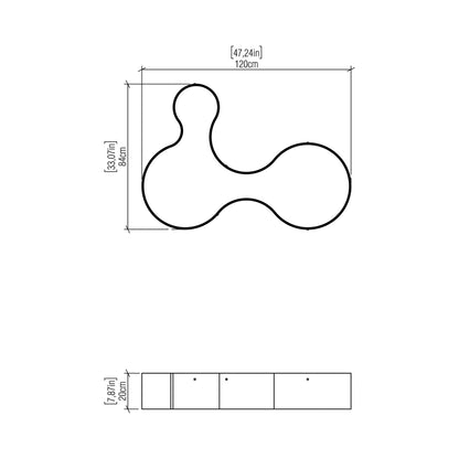 Organic LED Flush Mount Ceiling Light - line drawing.