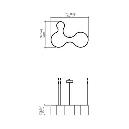 Organic LED Pendant Light - line drawing.