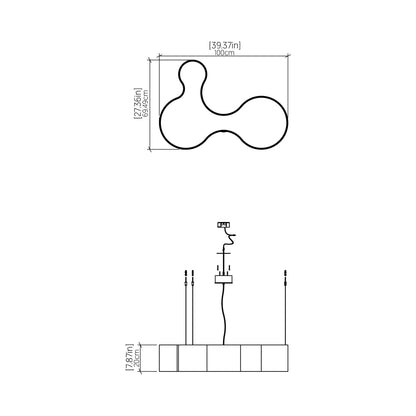 Organic LED Pendant Light - line drawing.