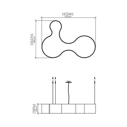 Organic LED Pendant Light - line drawing.