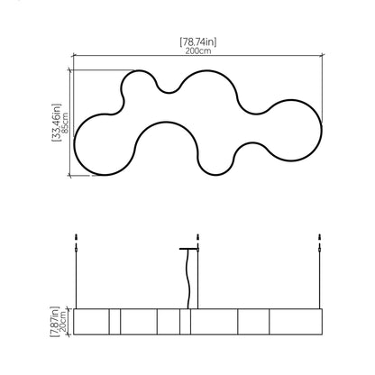 Organico LED Pendant Light - line drawing.