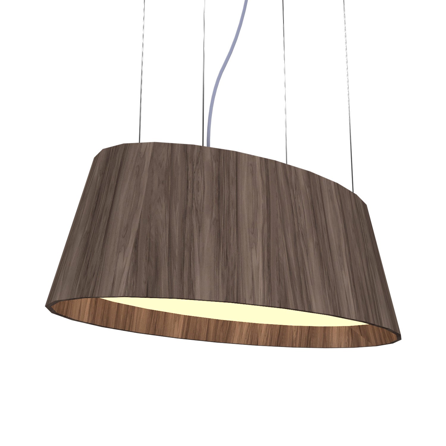 Oval 1218 LED Pendant Light in American Walnut.