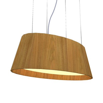 Oval 1218 LED Pendant Light in Louro Freijo.