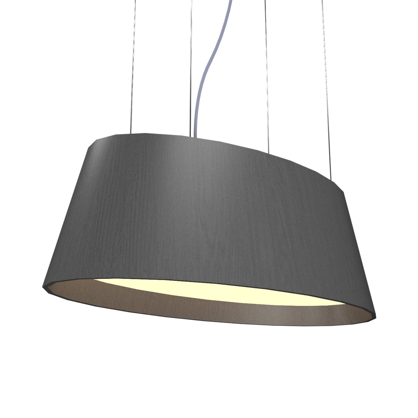 Oval 1218 LED Pendant Light in Organic Lead Grey.