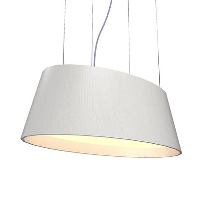 Oval 1218 LED Pendant Light in Organic White.