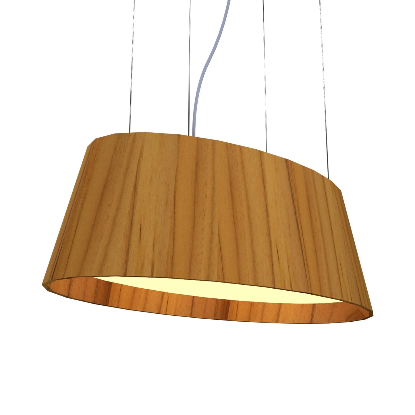 Oval 1218 LED Pendant Light in Teak.