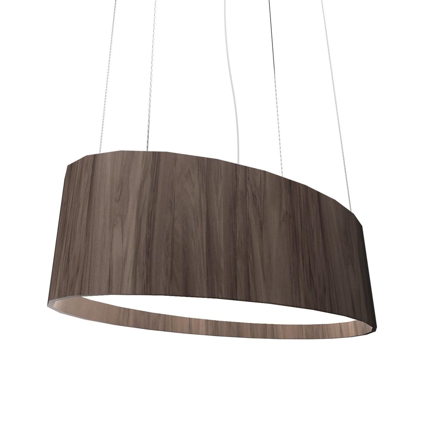 Oval 287 LED Pendant Light in American Walnut.