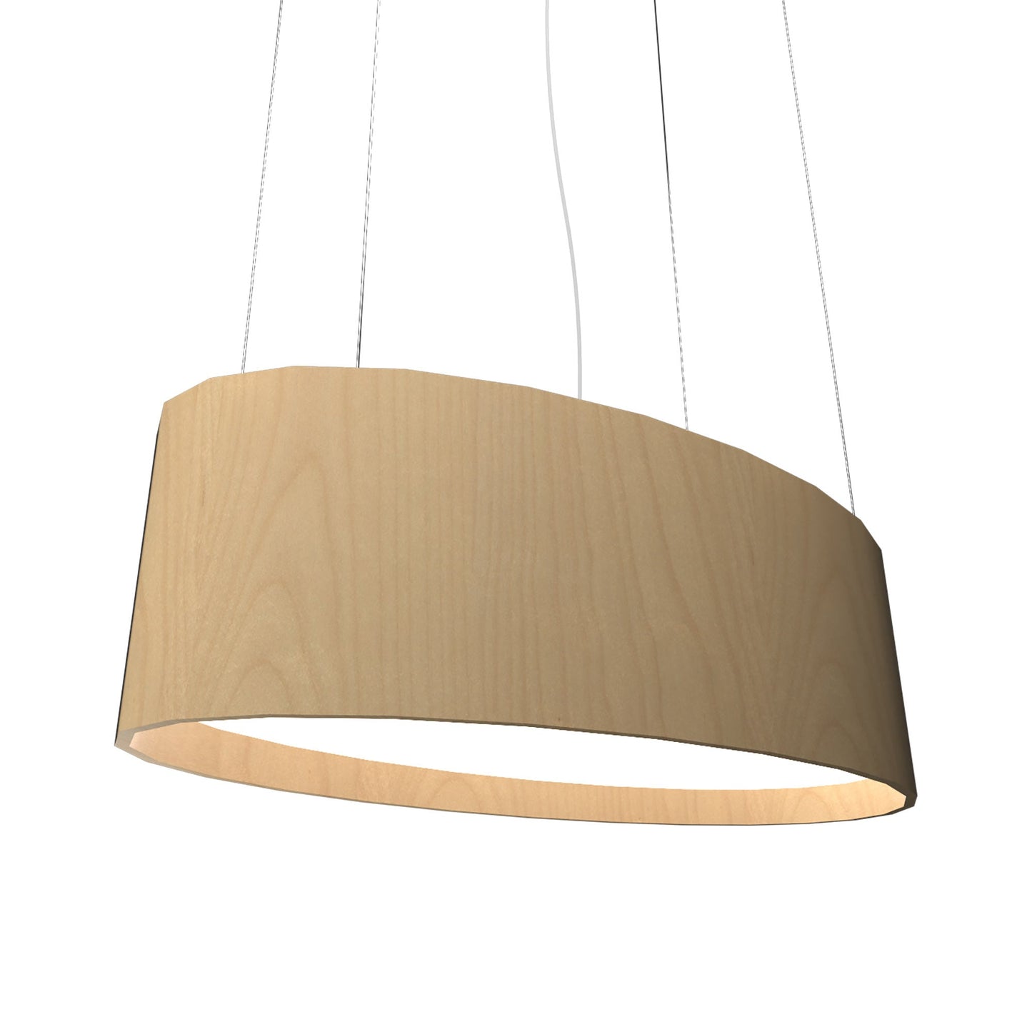Oval 287 LED Pendant Light in Maple.